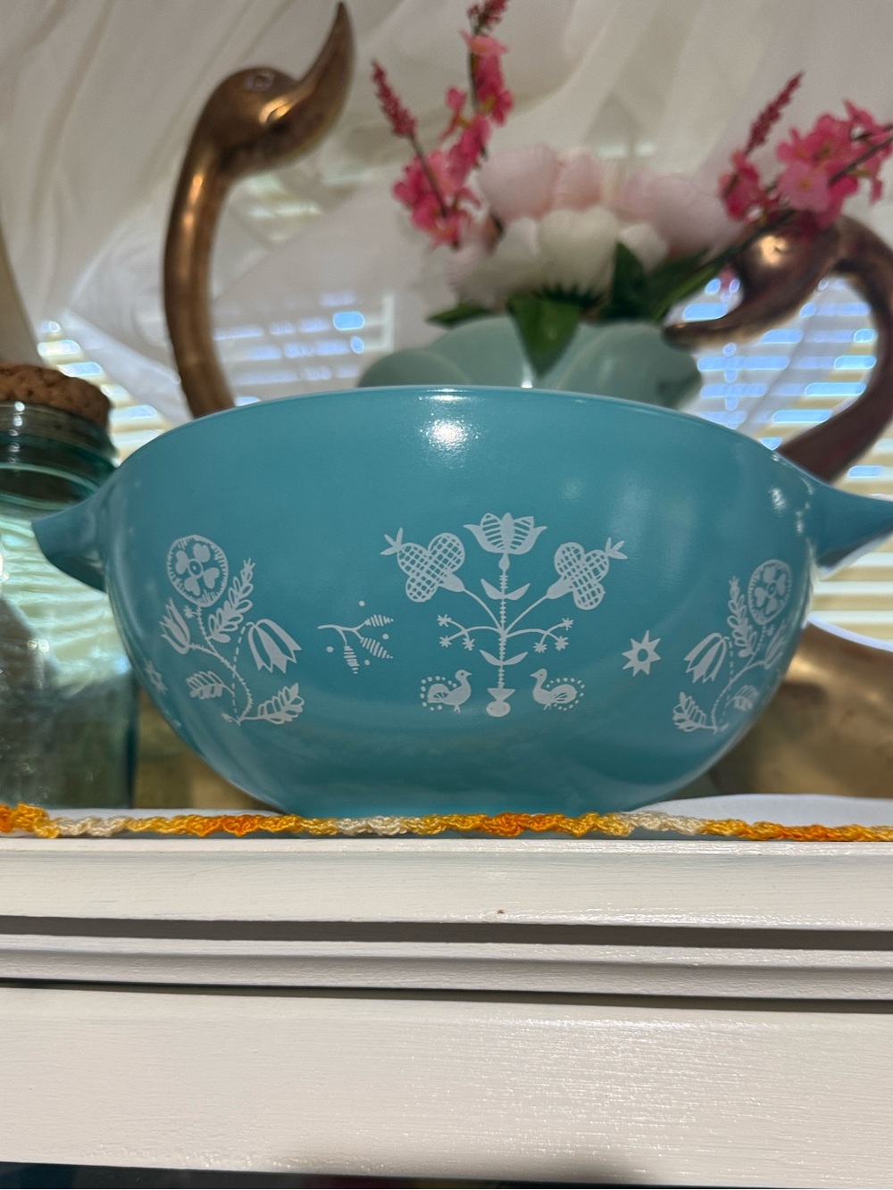 Pyrex needlepoint embroidery 443 Cinderella mixing bowl Promo MINT